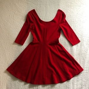 Express skater dress in red